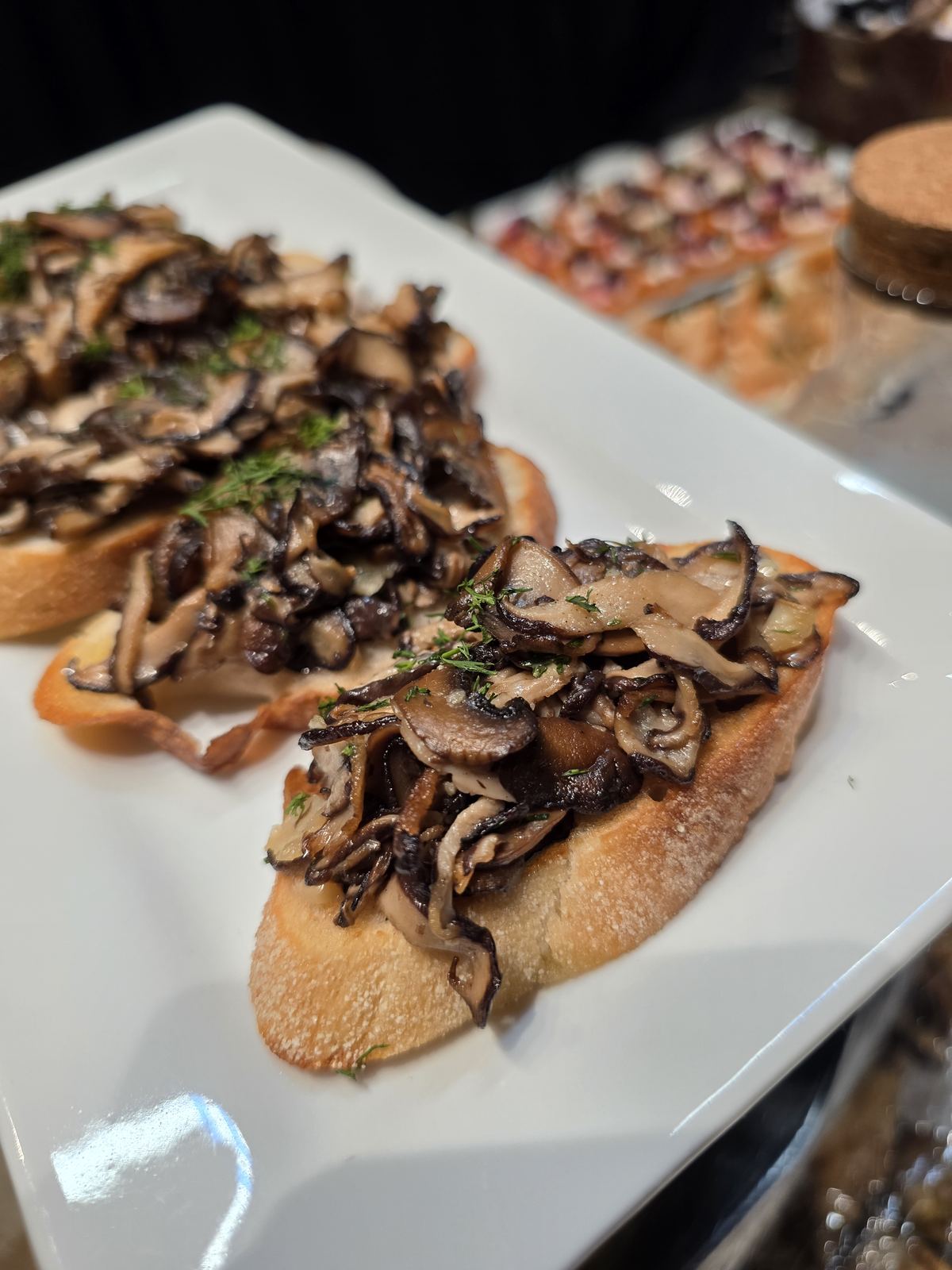 Mushroom dill crostini — High Touch passed bite